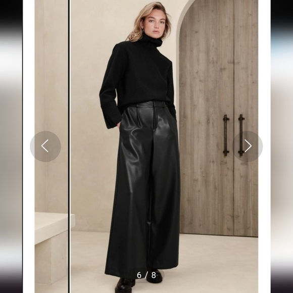 new!BANANA REPUBLIC fine structured ribknit turtleneck special split cuff detail - Picture 3 of 17